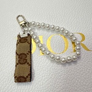 Authentic up-cycled Gucci  keychain/Bagcharm